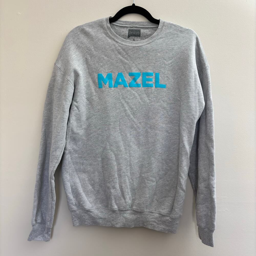 Bravo Mazel Gray Crew Neck Pullover Long Sleeve Sweater Unisex Size Small
